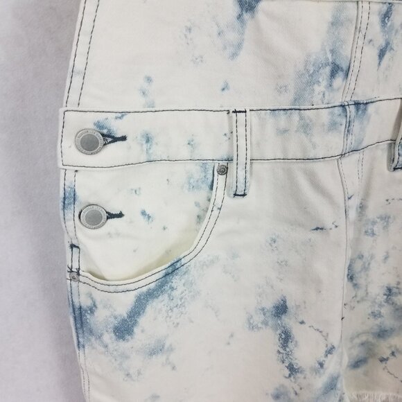 HUDSON Jeans Size S Cloud Marble Sloane Overalls Shorts Shortalls - Picture 5 of 13